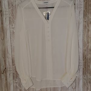 NWT Sheer Cream Blouse by Express